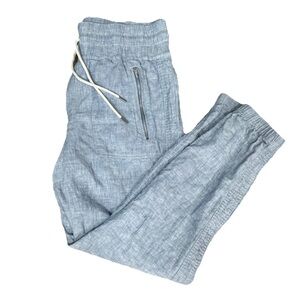ATHLETA Cabo Linen Jogger Chambray Blue Size 6 530642